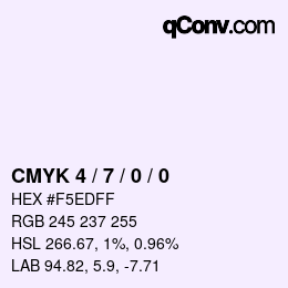 颜色代码: CMYK 4 / 7 / 0 / 0 | qconv.com