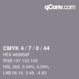 Color code: CMYK 4 / 7 / 0 / 44 | qconv.com