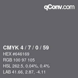 Color code: CMYK 4 / 7 / 0 / 59 | qconv.com