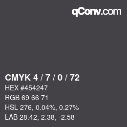 Color code: CMYK 4 / 7 / 0 / 72 | qconv.com