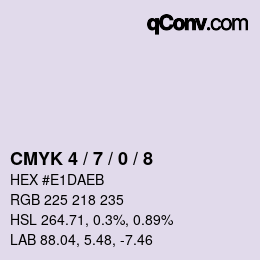 Farbcode: CMYK 4 / 7 / 0 / 8 | qconv.com