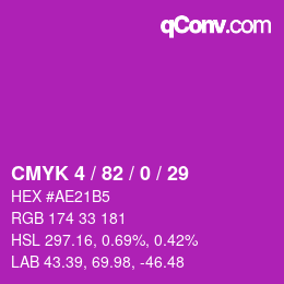 Color code: CMYK 4 / 82 / 0 / 29 | qconv.com