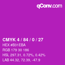 Color code: CMYK 4 / 84 / 0 / 27 | qconv.com