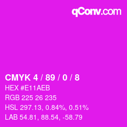 カラーコード: CMYK 4 / 89 / 0 / 8 | qconv.com