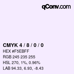 颜色代码: CMYK 4 / 8 / 0 / 0 | qconv.com
