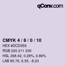 カラーコード: CMYK 4 / 8 / 0 / 10 | qconv.com