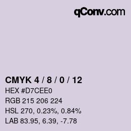 カラーコード: CMYK 4 / 8 / 0 / 12 | qconv.com