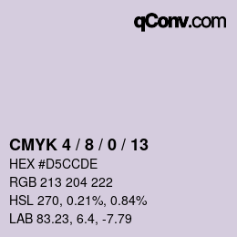 カラーコード: CMYK 4 / 8 / 0 / 13 | qconv.com