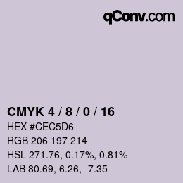 Color code: CMYK 4 / 8 / 0 / 16 | qconv.com