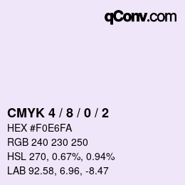 Farbcode: CMYK 4 / 8 / 0 / 2 | qconv.com