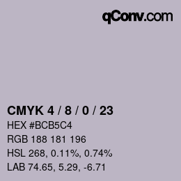 颜色代码: CMYK 4 / 8 / 0 / 23 | qconv.com