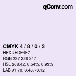 カラーコード: CMYK 4 / 8 / 0 / 3 | qconv.com