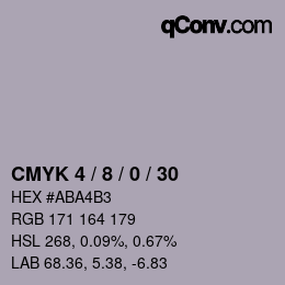 颜色代码: CMYK 4 / 8 / 0 / 30 | qconv.com