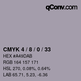 カラーコード: CMYK 4 / 8 / 0 / 33 | qconv.com
