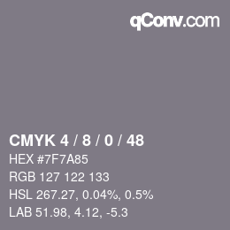 Color code: CMYK 4 / 8 / 0 / 48 | qconv.com