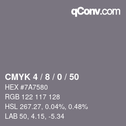Color code: CMYK 4 / 8 / 0 / 50 | qconv.com