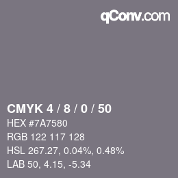 Color code: CMYK 4 / 8 / 0 / 50 | qconv.com