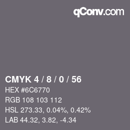 颜色代码: CMYK 4 / 8 / 0 / 56 | qconv.com