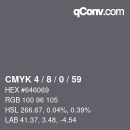 カラーコード: CMYK 4 / 8 / 0 / 59 | qconv.com