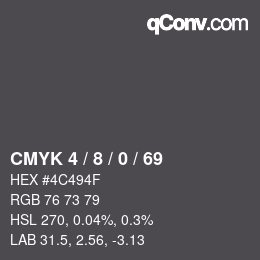 颜色代码: CMYK 4 / 8 / 0 / 69 | qconv.com
