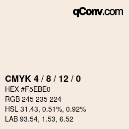 カラーコード: CMYK 4 / 8 / 12 / 0 | qconv.com