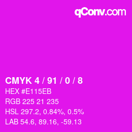 Color code: CMYK 4 / 91 / 0 / 8 | qconv.com
