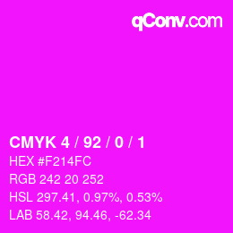 カラーコード: CMYK 4 / 92 / 0 / 1 | qconv.com