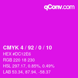 カラーコード: CMYK 4 / 92 / 0 / 10 | qconv.com