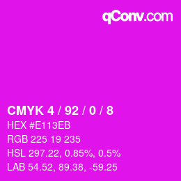 カラーコード: CMYK 4 / 92 / 0 / 8 | qconv.com