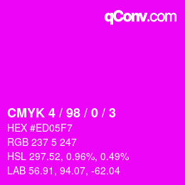 Color code: CMYK 4 / 98 / 0 / 3 | qconv.com