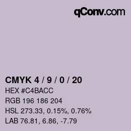 颜色代码: CMYK 4 / 9 / 0 / 20 | qconv.com