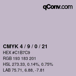 Color code: CMYK 4 / 9 / 0 / 21 | qconv.com