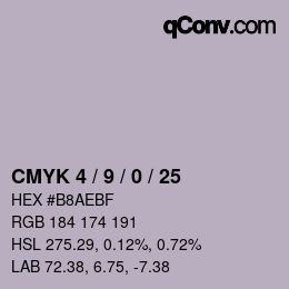 Color code: CMYK 4 / 9 / 0 / 25 | qconv.com