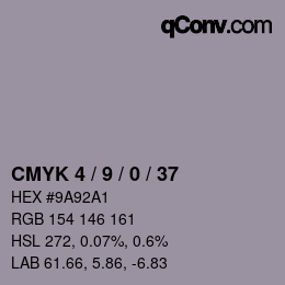 Color code: CMYK 4 / 9 / 0 / 37 | qconv.com