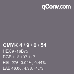 Color code: CMYK 4 / 9 / 0 / 54 | qconv.com