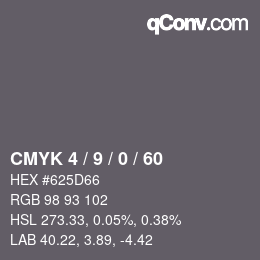 Color code: CMYK 4 / 9 / 0 / 60 | qconv.com