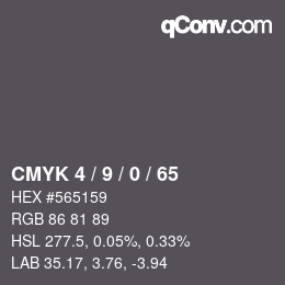 Color code: CMYK 4 / 9 / 0 / 65 | qconv.com