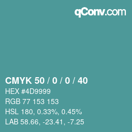 Color code: CMYK 50 / 0 / 0 / 40 | qconv.com