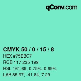 Color code: CMYK 50 / 0 / 15 / 8 | qconv.com