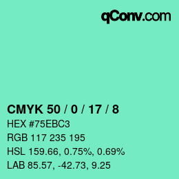 Color code: CMYK 50 / 0 / 17 / 8 | qconv.com