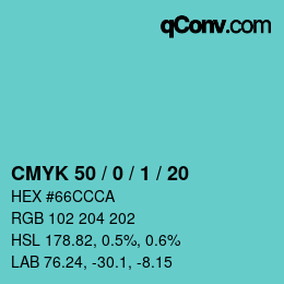 Color code: CMYK 50 / 0 / 1 / 20 | qconv.com