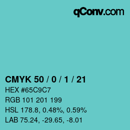 Color code: CMYK 50 / 0 / 1 / 21 | qconv.com