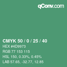 Color code: CMYK 50 / 0 / 25 / 40 | qconv.com