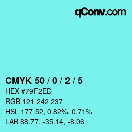 Código de color: CMYK 50 / 0 / 2 / 5 | qconv.com
