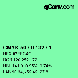 Color code: CMYK 50 / 0 / 32 / 1 | qconv.com