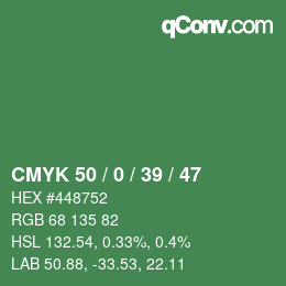 カラーコード: CMYK 50 / 0 / 39 / 47 | qconv.com