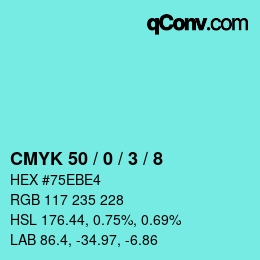 Color code: CMYK 50 / 0 / 3 / 8 | qconv.com