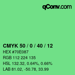 Color code: CMYK 50 / 0 / 40 / 12 | qconv.com