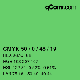 Código de color: CMYK 50 / 0 / 48 / 19 | qconv.com