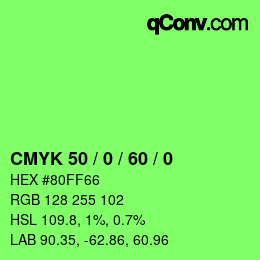 Color code: CMYK 50 / 0 / 60 / 0 | qconv.com